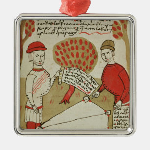 Demarcation of land, from 'Traite d'Arpentage' Metal Tree Decoration