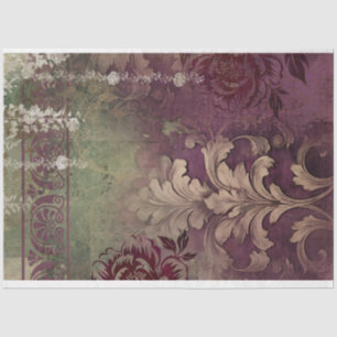 Demask Floral Shabby Chic texture effect patterned Tissue Paper