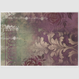Demask Floral Shabby Chic texture effect patterned Tissue Paper