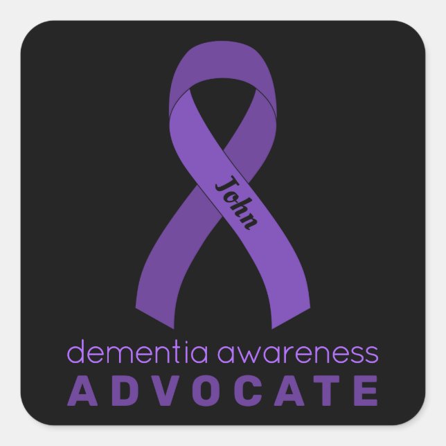 Dementia Advocate Black Square Sticker (Front)