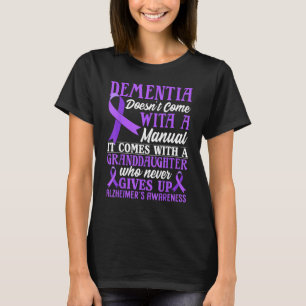 Dementia Alzheimers Awareness Purple Ribbon Grandd T-Shirt