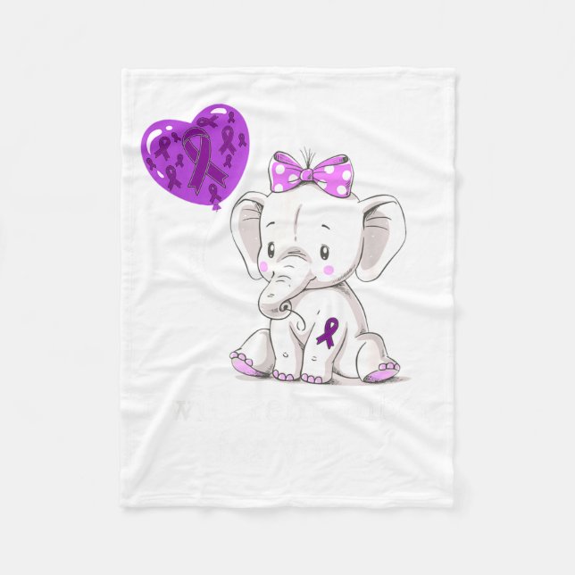 Dementia Awareness Elephant Fleece Blanket (Front)