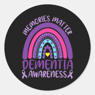 Dementia Awareness Heimerheimer Awareness End Heim Classic Round Sticker