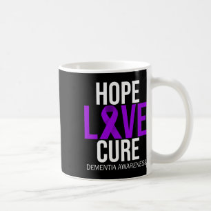 Dementia Awareness Hope Love Cure Purple Ribbon He Coffee Mug