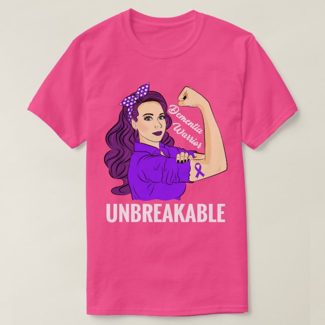 Dementia Awareness Mental Cognitive Warrior Unbrea T-Shirt (Design Front)