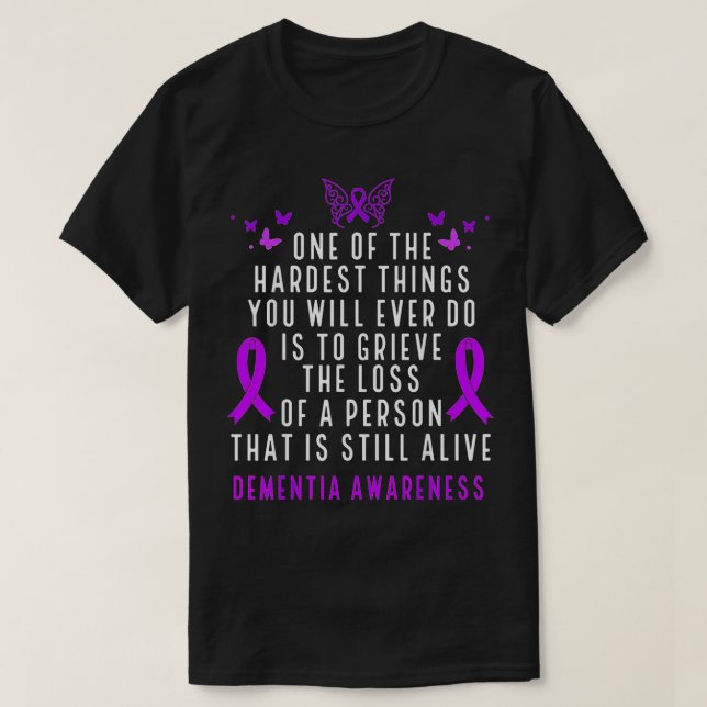 Dementia Awareness Month Butterfly Warrior Alzheim T-Shirt (Design Front)