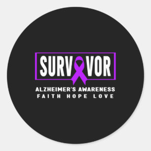 Dementia Awareness - Purple Heimerheimer’s Survivo Classic Round Sticker
