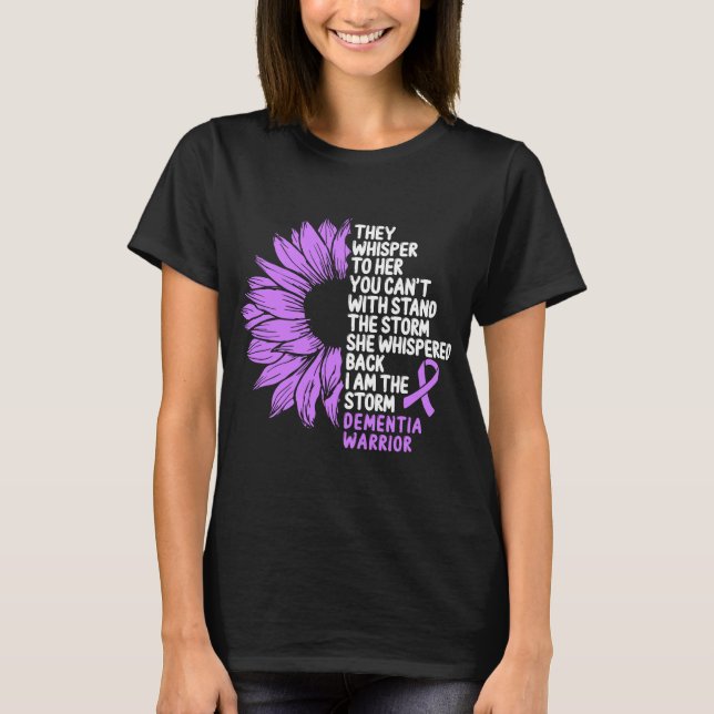 Dementia Awareness Purple Ribbon the Storm T-Shirt (Front)