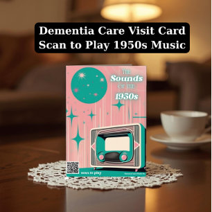 Dementia Memory Care Gift 1950s Music Playlist Postcard