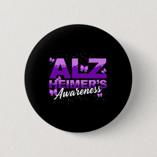Dementia Purple Ribbon Butterflies Heimerheimers A 6 Cm Round Badge