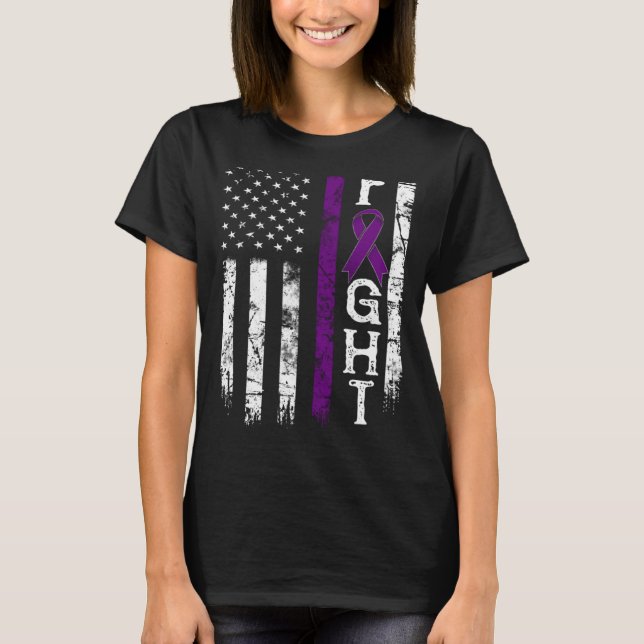 Dementia Warrior US Flag T-Shirt (Front)