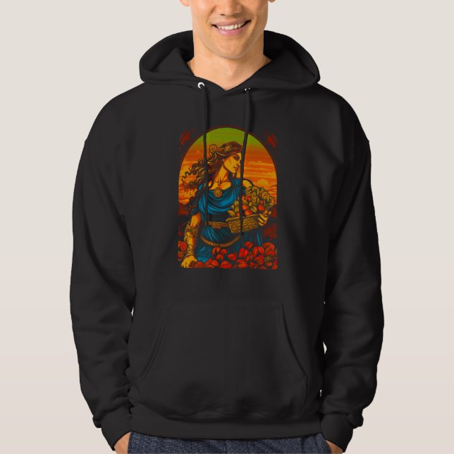 Demeter Greek Mythology Goddess Harvester Hoodie (Front)