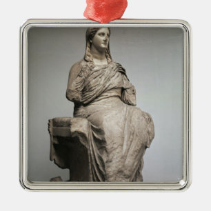 Demeter, statue from Knidos, Asia Minor, c.350BC Metal Tree Decoration