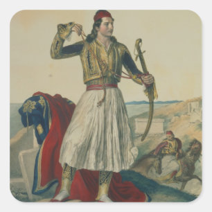 Demetrius Mavromichalis, a Greek soldier and patri Square Sticker
