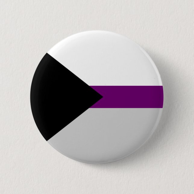 Demi-sexual flag button. 6 cm round badge (Front)