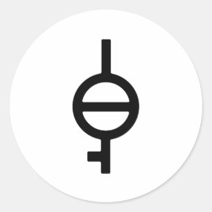 Demiagender Demigirl Gender Symbol Classic Round Sticker