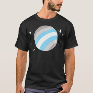 Demiboy Planet LGBTQ Pride Flag Aesthetic Space No T-Shirt
