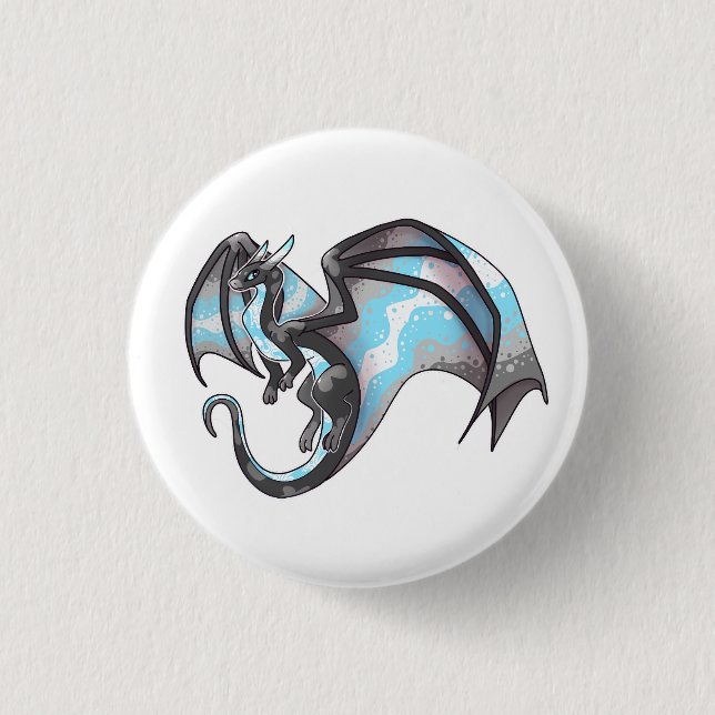 Demiboy Pride Dragon 3 Cm Round Badge (Front)