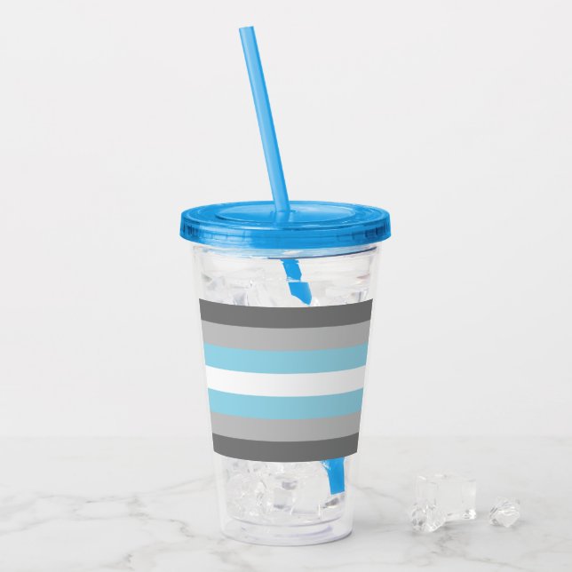 Demiboy Pride Flag Acrylic Tumbler (Front Ice)