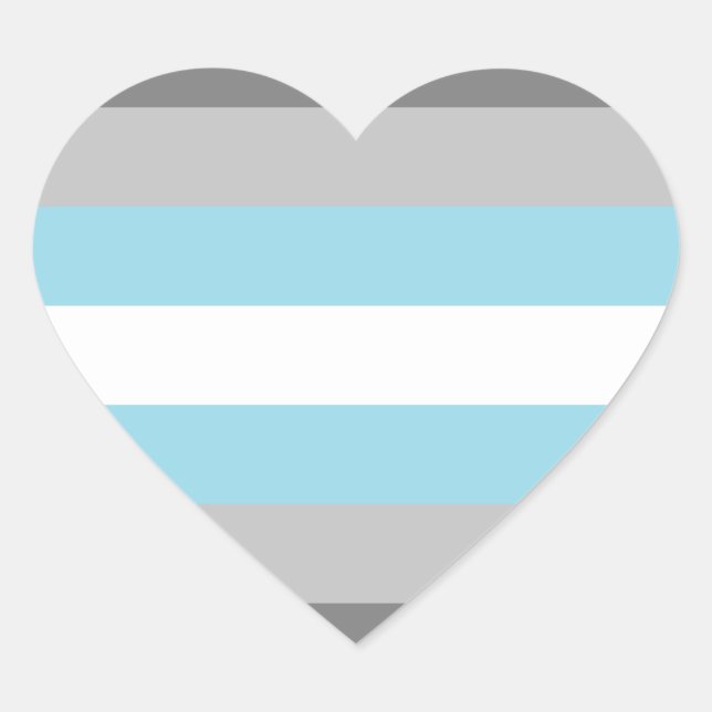 Demiboy Pride Flag Heart Sticker (Front)