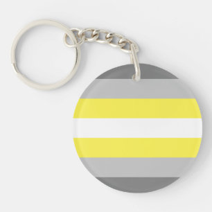 Demigender Pride Flag Key Ring