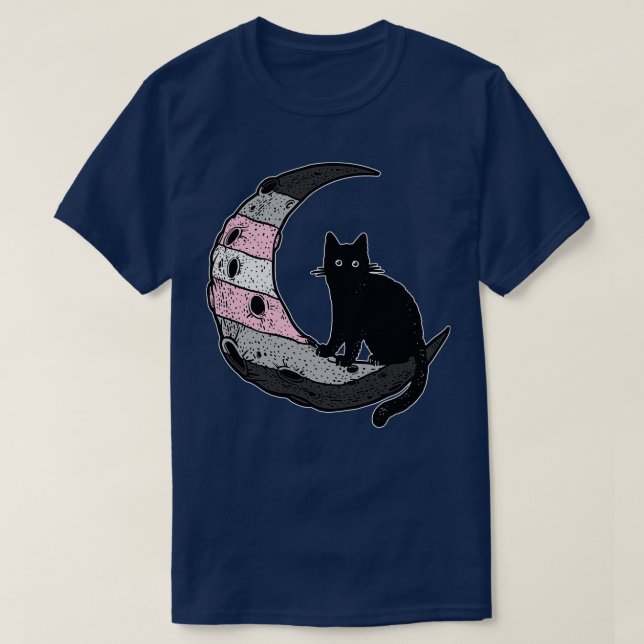 Demigirl Cat Moon T-Shirt (Design Front)