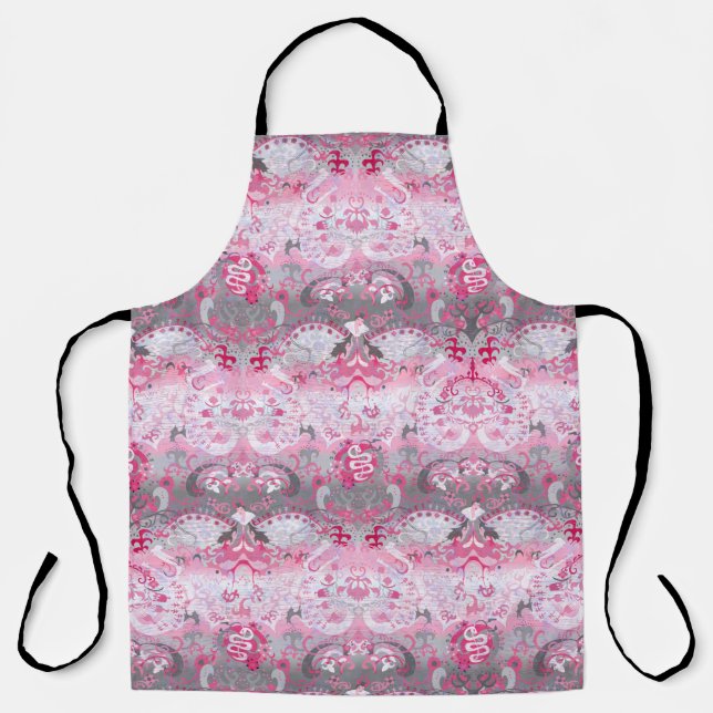 Demigirl Dragon Damask - Stylish Pride Flag Colour Apron (Front)