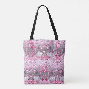 Demigirl Dragon Damask - Stylish Pride Flag Colour Tote Bag