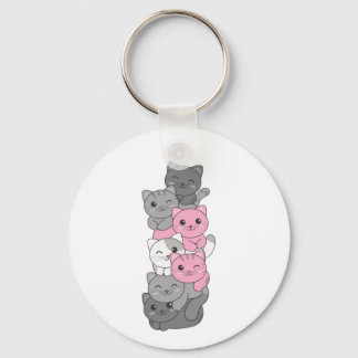 Demigirl Flag Cat Pride Lgbtq Cute Cat Key Ring