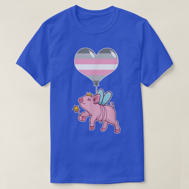 Demigirl Pig FairyNonbinary Gender  T-Shirt (Design Front)