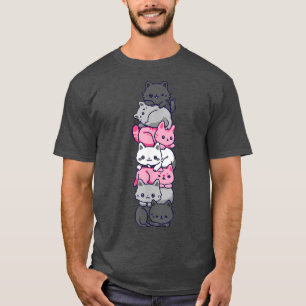 Demigirl Pride Cat LGBT Demi Girl Flag Cute Kawaii T-Shirt