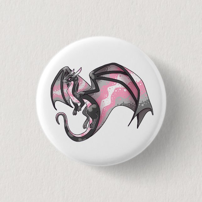 Demigirl Pride Dragon 3 Cm Round Badge (Front)
