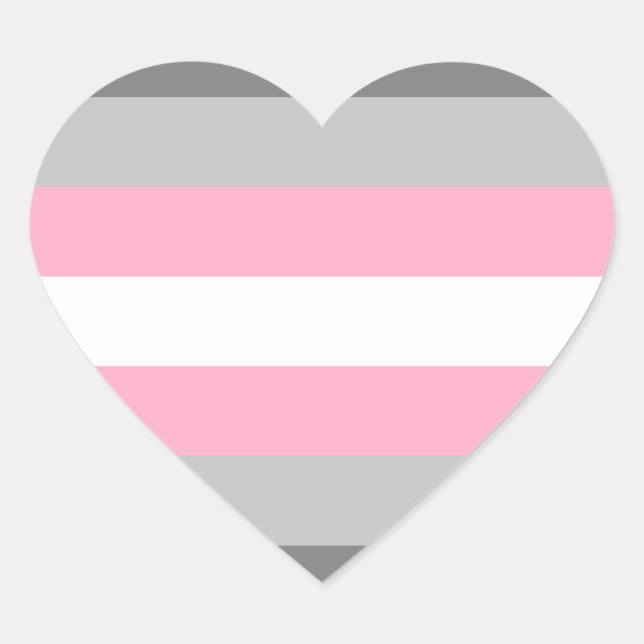 Demigirl Pride Flag Heart Sticker (Front)