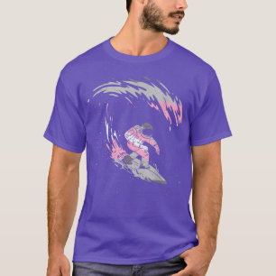 Demigirl Space Astronaut Surf LGBT Demigirl Flag D T-Shirt