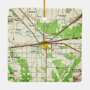 Deming NM Vintage Topo Ceramic Ornament