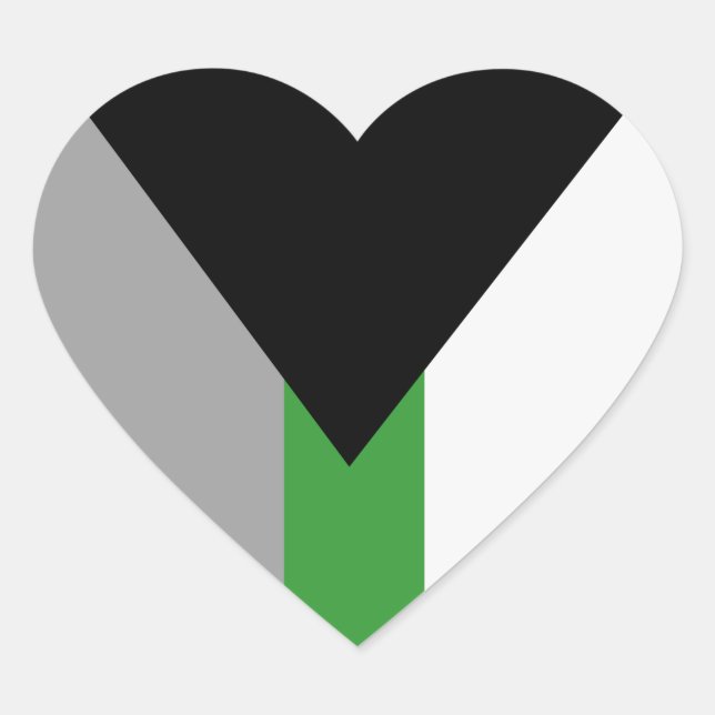 Demiromantic Pride Flag Heart Sticker (Front)