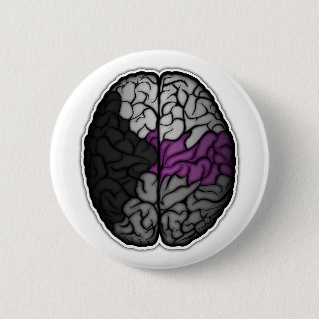 Demisexual Brain 6 Cm Round Badge (Front)