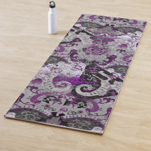 Demisexual Dragon Damask - Pride Flag Colours Yoga Mat