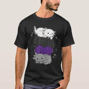 Demisexual Flag Axolotl Pile Kawaii Demisexual Pri T-Shirt