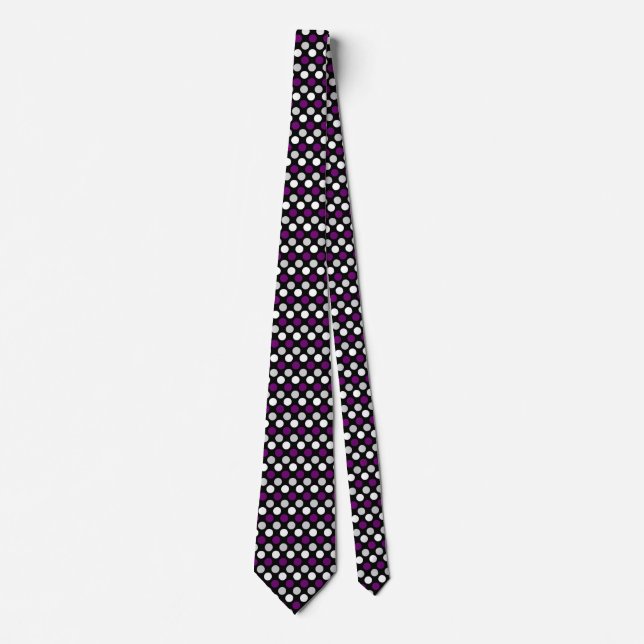 Demisexual Pride Flag Colours Polkadots Tie (Front)
