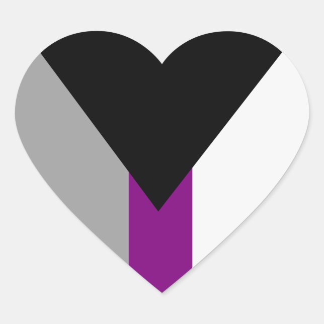 Demisexual Pride Flag Heart Sticker (Front)