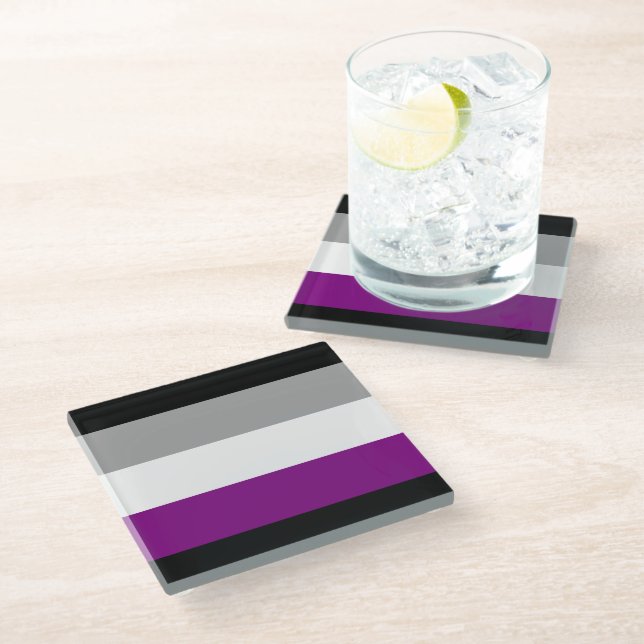 Demisexual Pride Glass Coaster (Angled)
