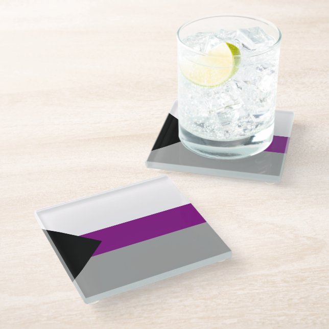 Demisexual Pride Glass Coaster (Angled)