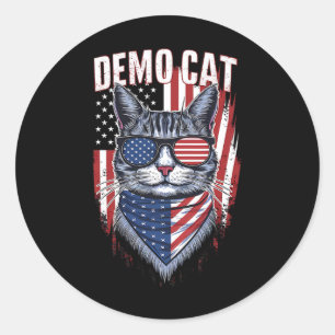 Democat Democrat Childless Cat Lady Liberal Electi Classic Round Sticker