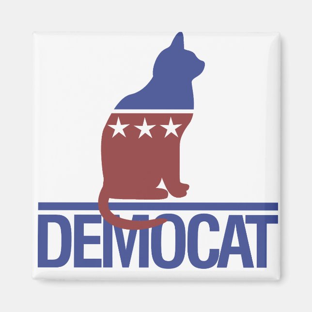 Democat funny cat magnet (Front)