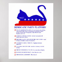 Democatic Party Platform Funny Political Cat