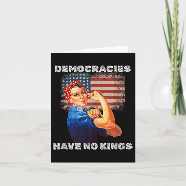 Democracies Have No Kings Political Protest Democr Card (Front)