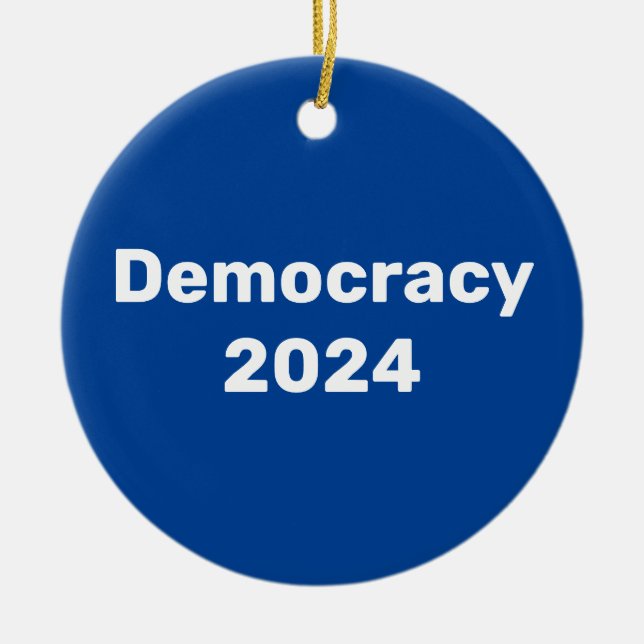 Democracy 2024 Presidential Election Ceramic Tree Decoration (Front)