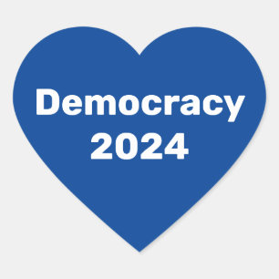 Democracy 2024 Presidential Election Heart Sticker