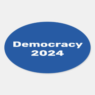 Democracy 2024 Presidential Election Oval Sticker